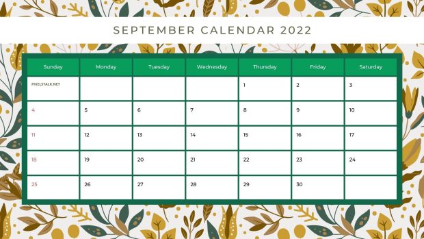 September 2022 Calendar HD Wallpaper.