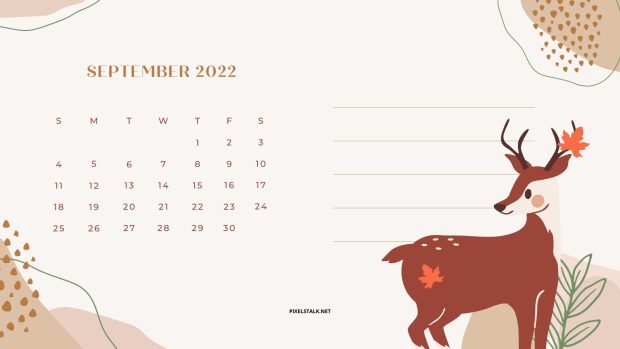 September 2022 Calendar Wide Screen Background HD.