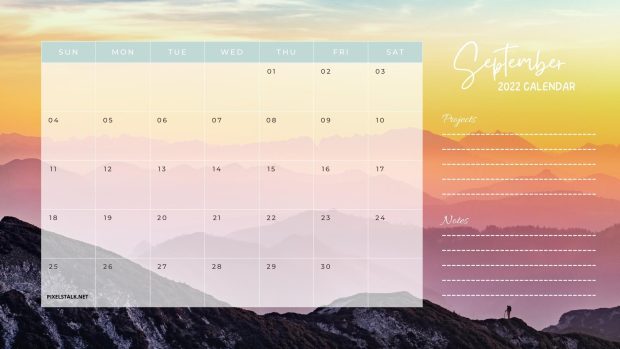 September 2022 Calendar Wide Screen Wallpaper.