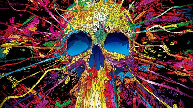 Skull Trippy Wallpaper HD.