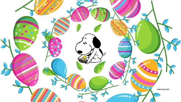 Snoopy Easter Wallpaper Color Easter Eggs.