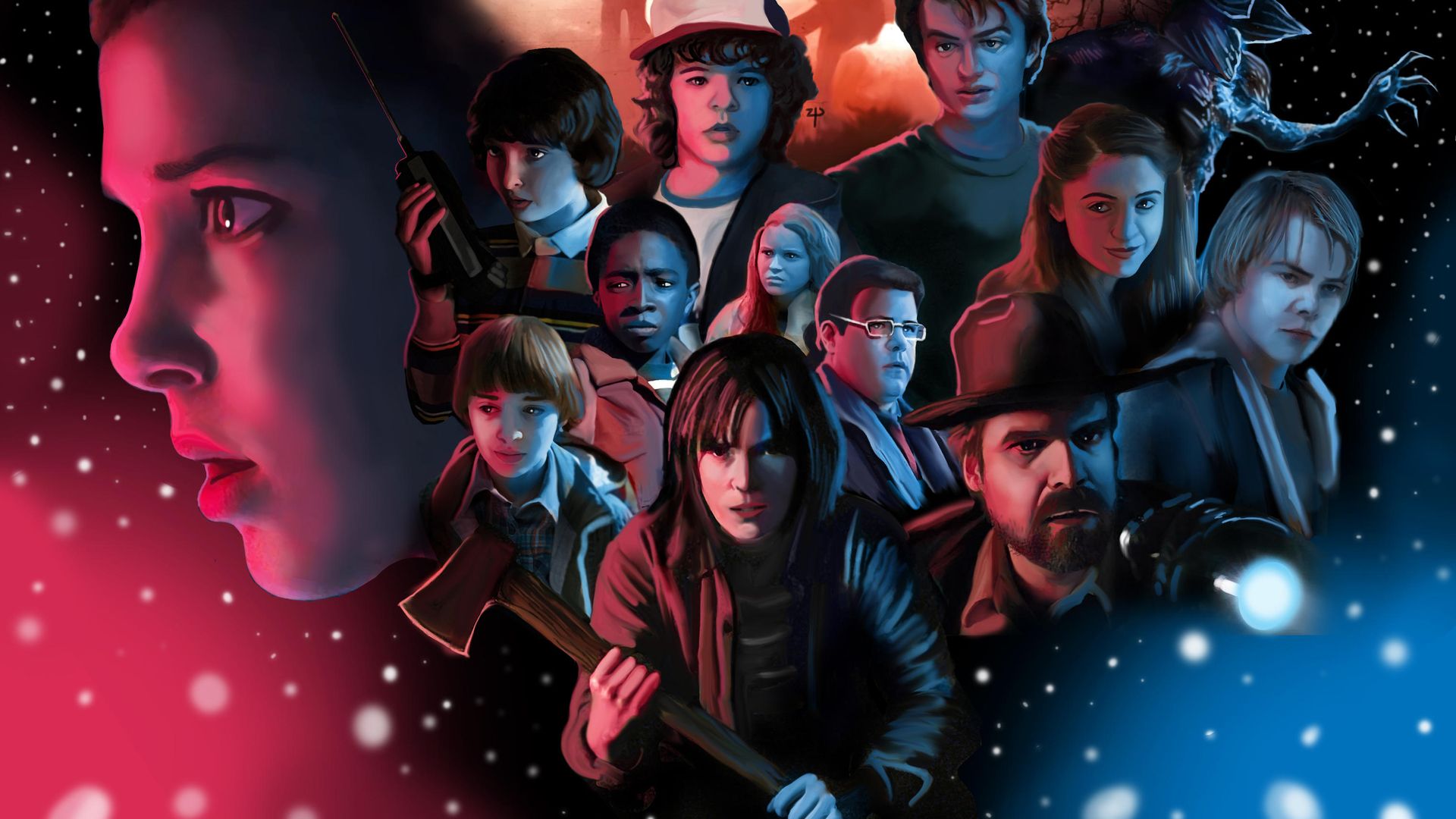 Stranger Things Season 4 Character Art Wallpaper 4K 8821g