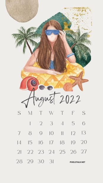 Summer August 2022 Calendar iPhone HD Wallpaper.