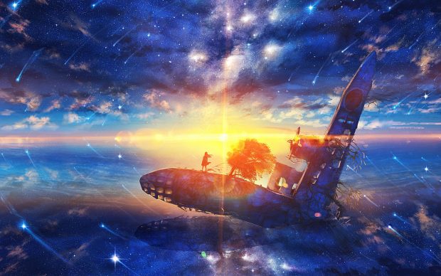 Sun Anime Scenery Wallpaper HD.