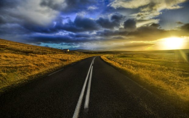 Sunrise Road Wallpaper HD.