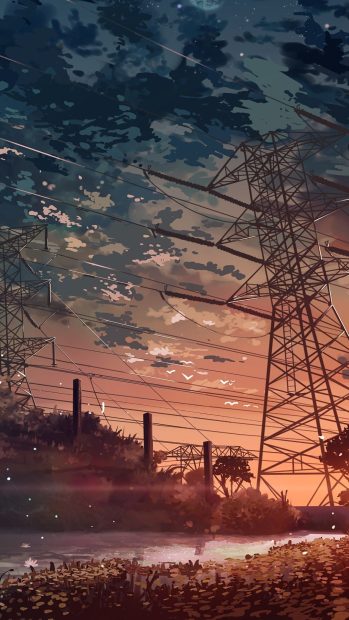 Sunset Anime Phone Wallpaper HD.
