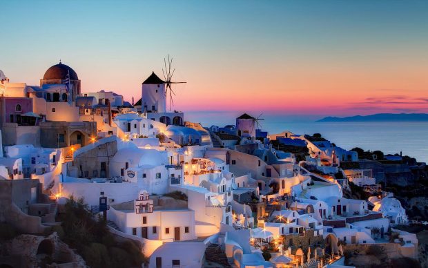Sunset Greece Wallpaper HD.