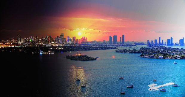 Sunset Miami Wallpaper HD.