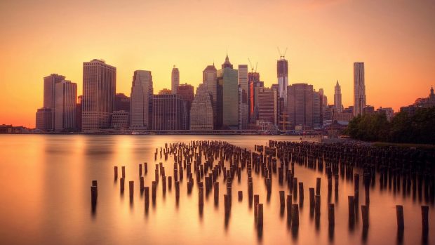 Sunset New York Wallpaper HD.