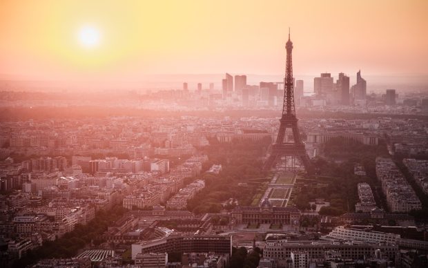 Sunset Paris Wallpaper HD.