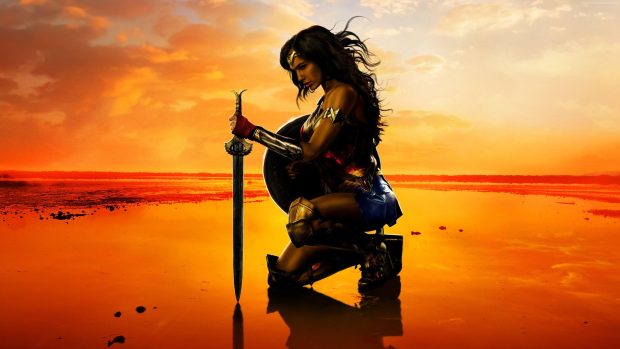 Sunset Wonder Woman Wallpaper HD.