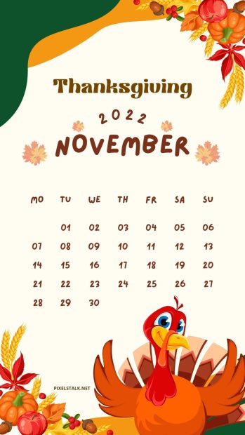 Thanks Giving November 2022 Calendar Wallpaper HD.