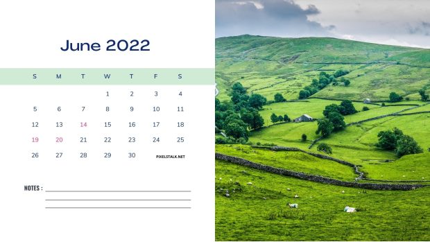 The best June 2022 Calendar Background.
