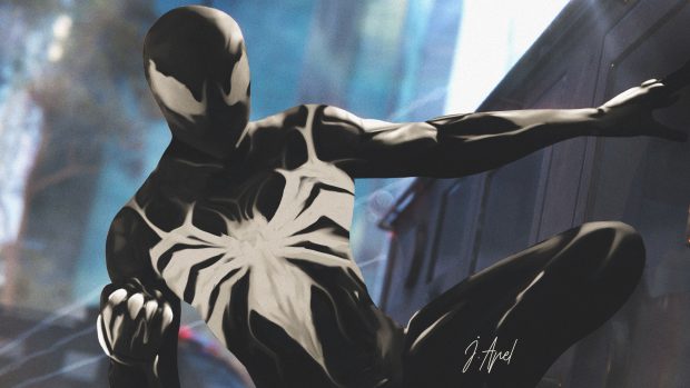Venom Spiderman PS4 Wallpaper HD.