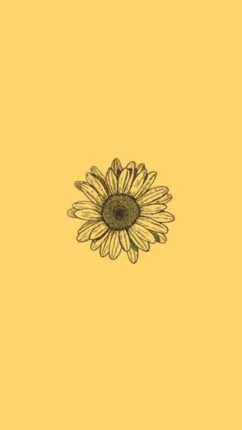 Vintage Aesthetic Wallpaper Yellow Wallpaper Sunflower Art.