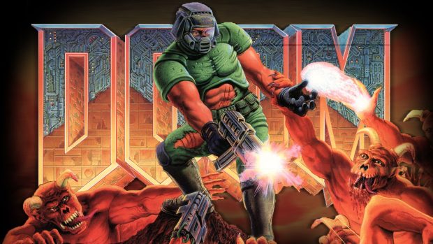 Vintage Art Cool Doom Background.