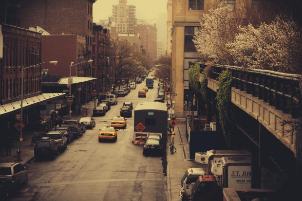 Vintage City Street Background HD.