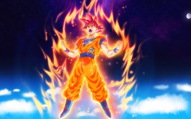 Wallpaper 4K Dragon Ball Z Saiyan God.