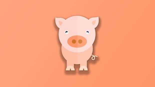 Wallpaper Cute Pig.