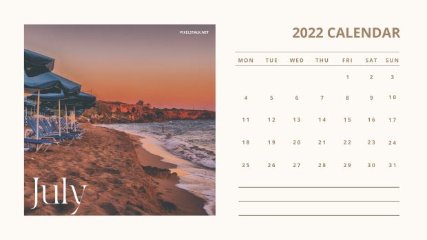Wallpaper July 2022 Calendar.
