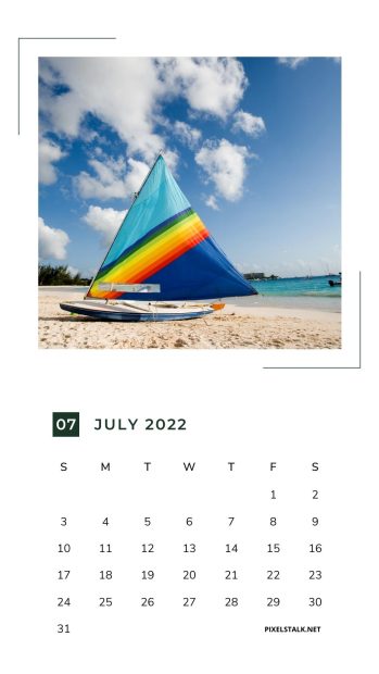 Wallpaper July 2022 Calendar iPhone.