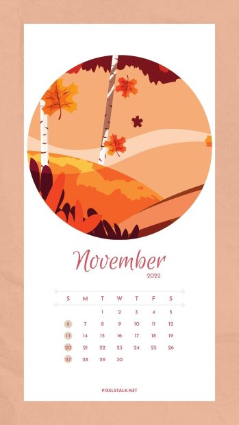 Wallpaper November 2022 Calendar Phone.