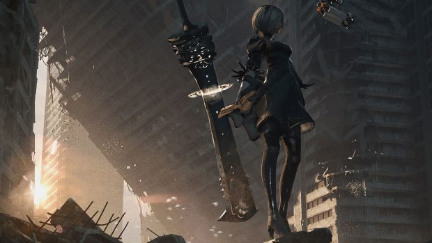 Water Color Nier Automata Wallpaper HD.