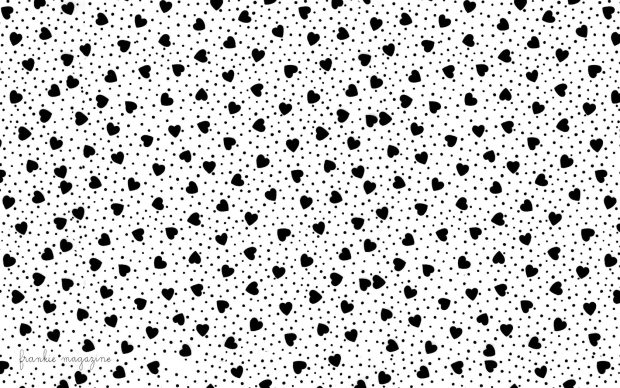 White Aesthetic Wallpaper HD Black Hearts.