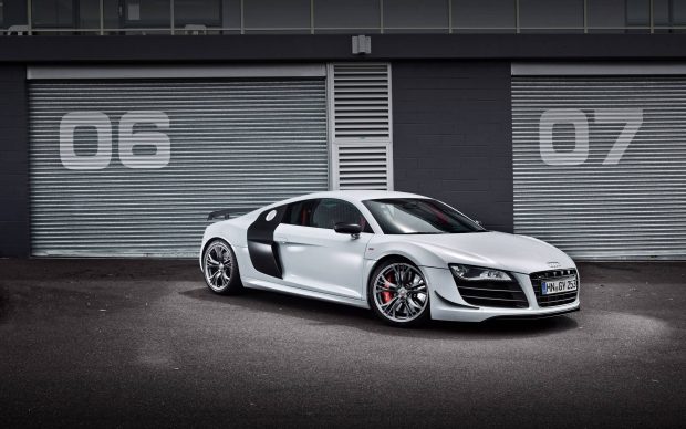 White Audi R8 Wallpaper HD.