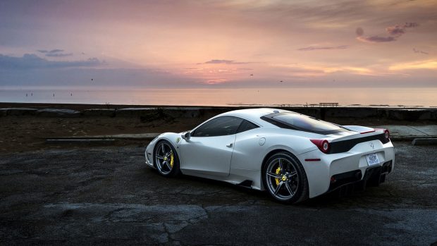 White Ferrari Wallpaper HD.