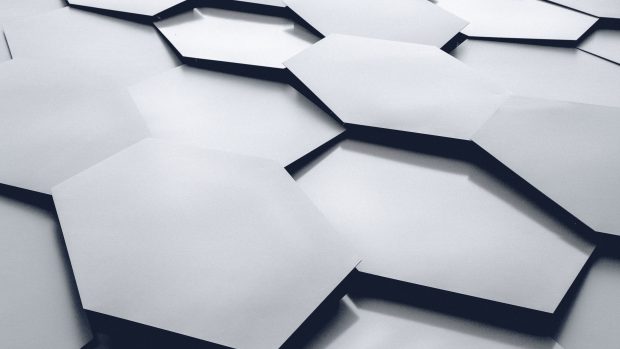 White Hexagon Wallpaper HD.
