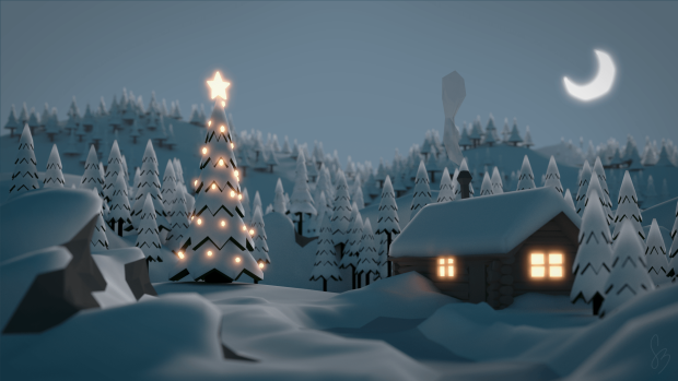 Winter Night Wallpaper 1920x1080.