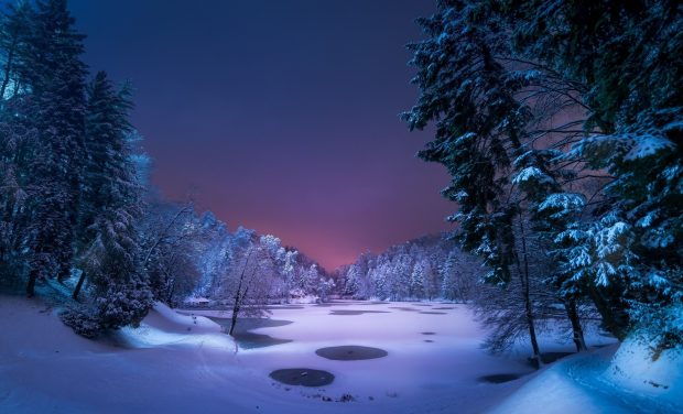 Winter Night Wallpaper High Quality.