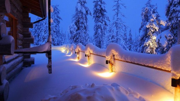 Winter Night Wide Screen Wallpaper HD.