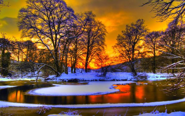 Winter Sunset Desktop Background.
