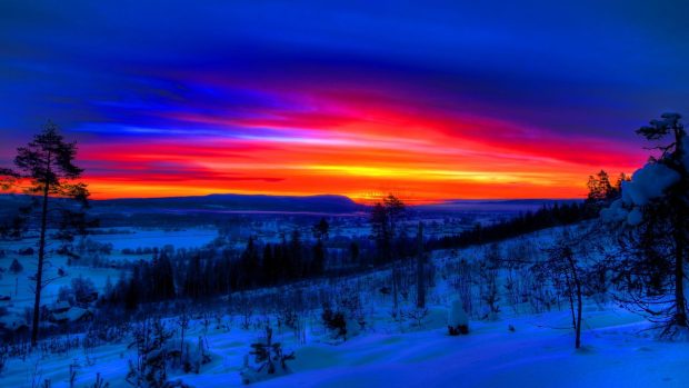 Winter Sunset Wallpaper 1080p.