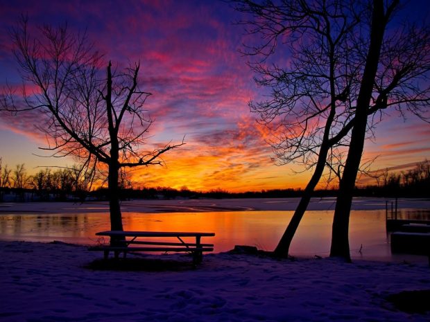 Winter Sunset Wallpaper Desktop.