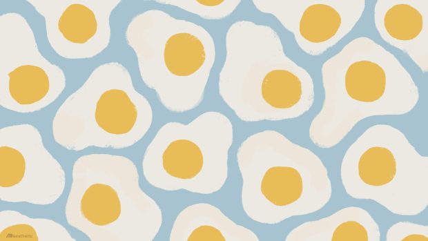 Yellow Aesthetic Wallpaper HD Fried Eggs.