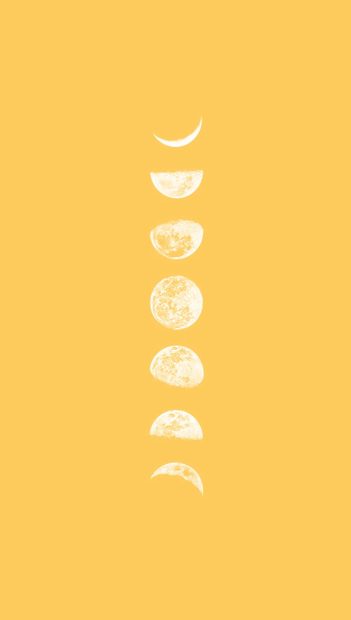 Yellow Aesthetic Wallpaper Moon Phase.