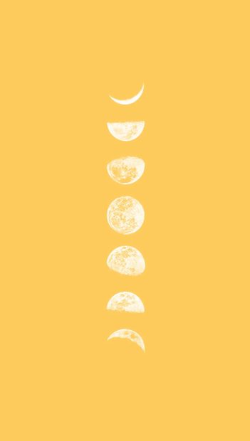 Yellow Aesthetic Wallpaper Moon Phase.