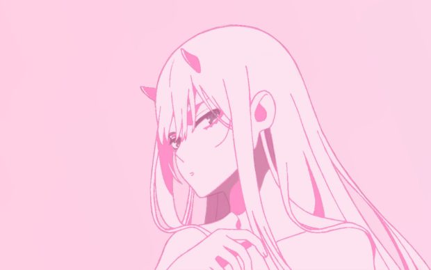 Zero Two Aesthetic Computer Wallpaper HD.