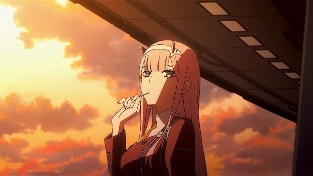 Zero Two Aesthetic HD Wallpaper Free download.