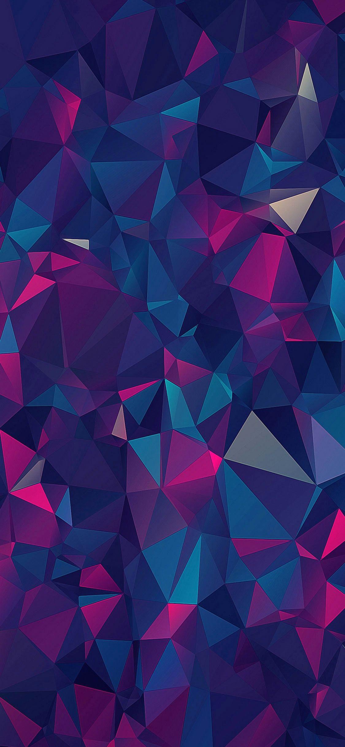 Wallpaper polygon, 4k, HD wallpaper, android, triangle, background, orange,  red, blue, pattern, OS #3522