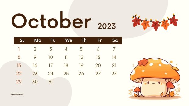 1080 October 2023 Calendar Wallpaper HD.