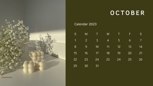 2023 October Calendar Desktop Wallpaper.