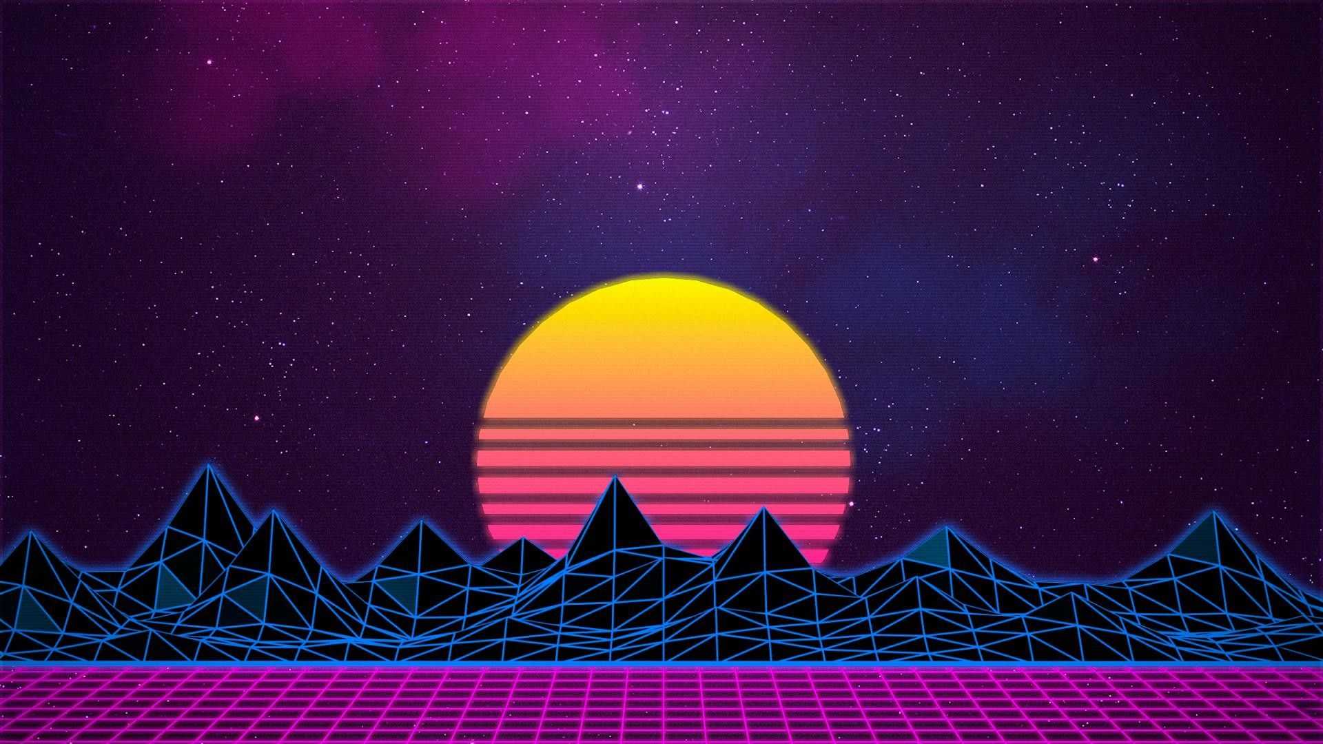 AESTHETIC RETROWAVE 80s Hermes background horizon purple retro  retrowave background HD phone wallpaper  Peakpx