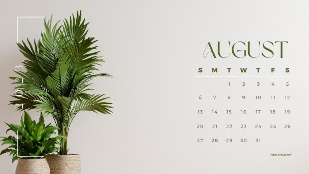 Aesthetic August 2023 Calendar Wallpaper.