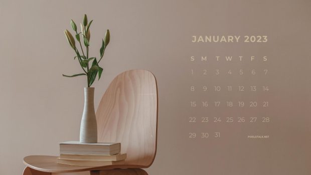 Aesthetic January Calendar 2023 Background.