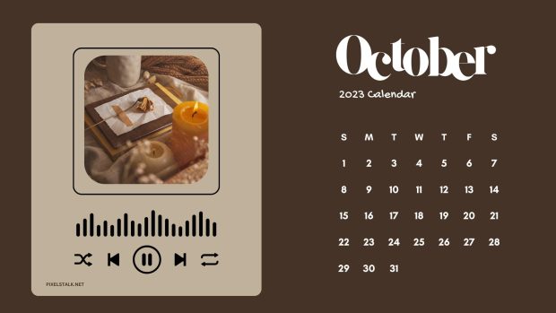 Aesthetic October 2023 Calendar Background.