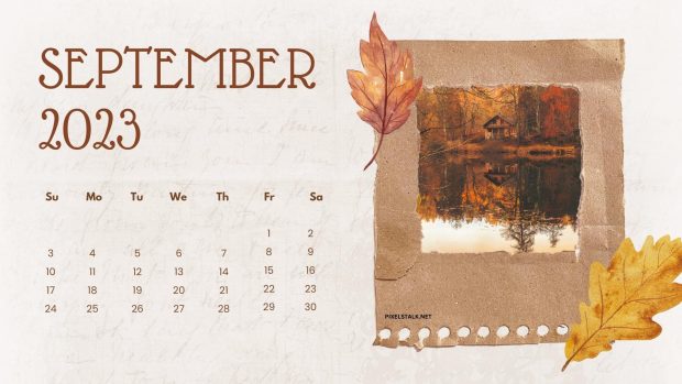 Aesthetic September 2023 Calendar Wallpaper HD.